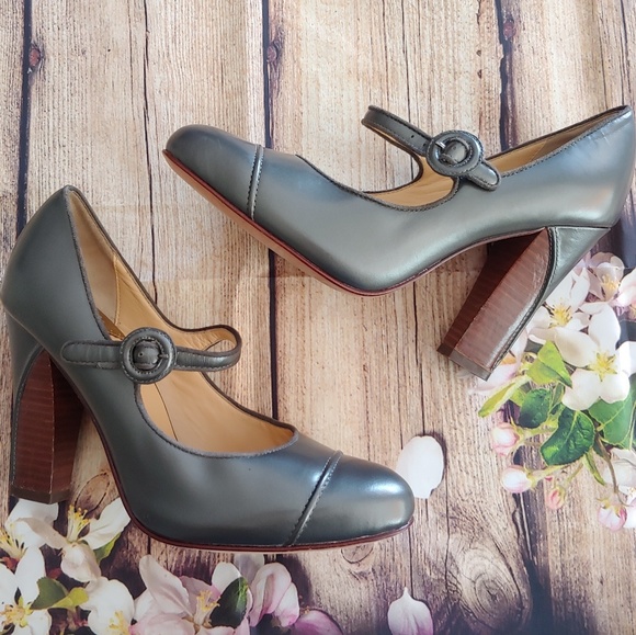 Cole Haan Shoes - Cole Haan 7.5 stacked heel Mary Jane gray